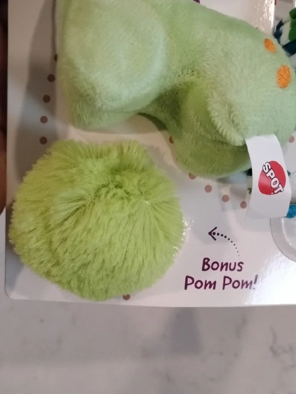 SPOT Plush Dinosaur Cat Teaser Toy with Pom Pom
